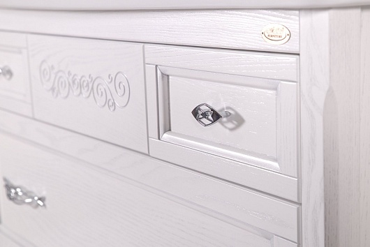 ASB-Woodline Тумба с раковиной Модерн 105 белый, (патина серебро) – фотография-6