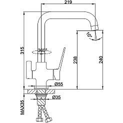 Frap Смеситель для кухни H61 F4361 хром – фотография-2