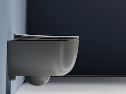 Ceramicanova Подвесной унитаз Modena Rimless CN6063MH антрацит матовый – фотография-10
