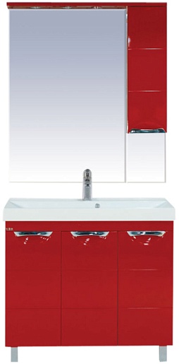 Misty Зеркальный шкаф Петра 90 красный R – фотография-2