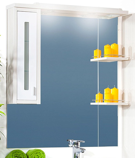 Бриклаер Зеркальный шкаф Бали 90 L светлая лиственница – фото-1