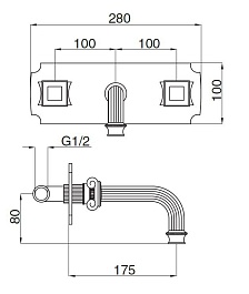 Cezares Смеситель встраиваемый OLIMP-BLS2-01-O для раковины – фотография-2