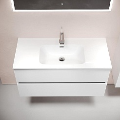 Sancos Тумба с раковиной Urban 100 белый глянец раковина Element 101 CN7003 – фотография-5