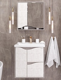 Onika Мебель для ванной Брендон 60.13 камень светлый/бетон крем – фотография-1