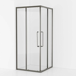 Cezares Душевой уголок Relax 304 RELAX-304-A-2-100-C-GM 100x100 профиль оружейная сталь стекло прозрачное – фотография-3