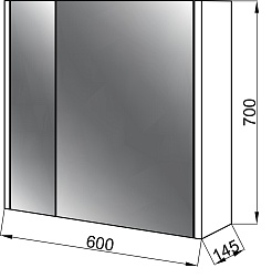 Ceruttispa Мебель для ванной Пьемонт 60 подвесная №2 с зеркальным шкафом – фотография-5