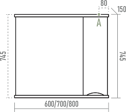 Misty Зеркальный шкаф Атлантик 80 R белый – фотография-6