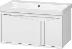 Brevita Тумба с раковиной Cascade 80 подвесная белая – фотография-5