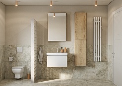 Акватон Мебель для ванной Либерти 70 белая/дуб эльвезия – фотография-2