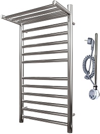 Point Полотенцесушитель электрический П11 400x800 PN10148SPE с полкой хром – фотография-1