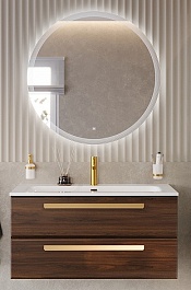 BelBagno Мебель для ванной Eco Cer-N 100 CZR-8095-100 орех шоколад софт ручки сатиновое золото – фотография-1