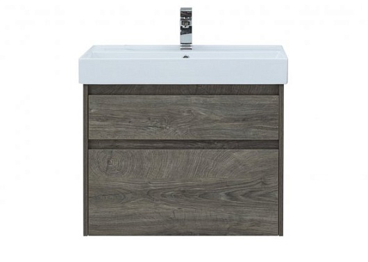 Aquanet Тумба с раковиной Nova Lite 75 2 ящика, дуб рошелье – фотография-10