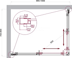 BelBagno Душевой уголок Luce 100/80 LUCE-AH-2-100/80-C-Cr профиль хром стекло прозрачное – фотография-7