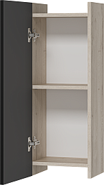 Misty Шкаф подвесной Поло 30 антрацит/дуб галифакс белый – фотография-5