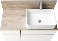 Акватон Мебель для ванной Мишель 100 дуб эндгрейн/белый – фотография-3