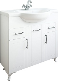 Sanflor Тумба с раковиной Глория 85 белая матовая – фотография-1