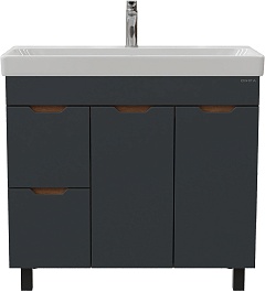 Onika Мебель для ванной Айленд 90 с б/к графит/дуб крафт – фотография-8