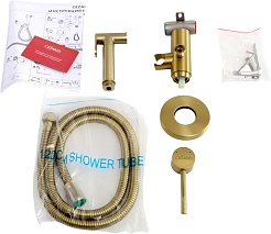 Cezares Гигиенический душ Relax RELAX-DIF-BORO со встраиваемым смесителем брашированное золото – фотография-3