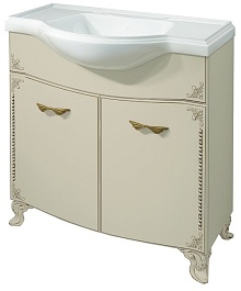 Какса-а Тумба для умывальника Классик-Д 80 бежевый/золото – фотография-1