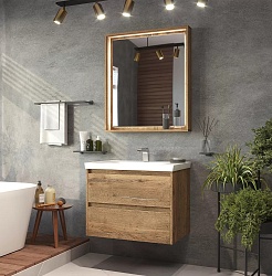 Brevita Зеркальный шкаф Dallas 70 дуб галифакс – фотография-2