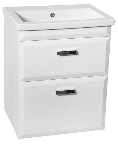 Style Line Мебель для ванной Лотос 60 Люкс белая PLUS подвесная – фотография-2