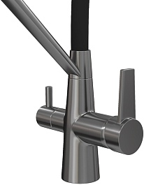 Teymi Смеситель для кухни Solli T10271 оружейная сталь/черный – фотография-4