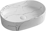 Ceruttispa Раковина накладная 50 CR0055B MMW2 мрамор белый матовый