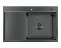 Hoffger Мойка для кухни 7850R Black правая чаша – фотография-1