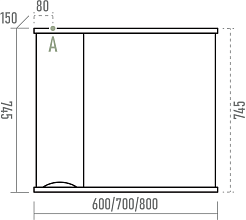 Misty Зеркальный шкаф Атлантик 70 L серый камень – фотография-6