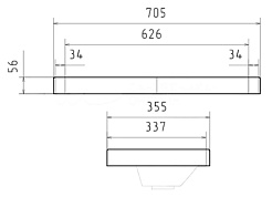 Equil Тумба с раковиной Eltoro 70 2 ящика напольная черный софт – фотография-5