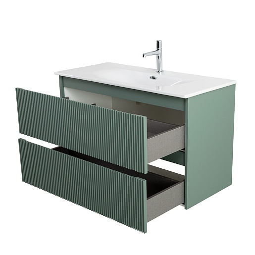 BelBagno Тумба с раковиной Uno 100 подвесная Еловый матовый с раковиной BB-8099-100 – картинка-9