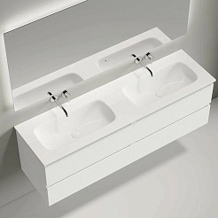 Sancos Тумба с раковиной Folk 160 bianco раковина Grace 161 с двумя чашами CN7023wx – фотография-2