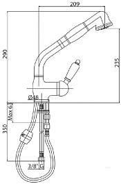 Cezares Смеситель VINTAGE-LLDM-01-Sw для кухни – фотография-2