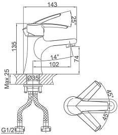 D&K Смеситель "Valerius Rhein DA1362141" для раковины – фотография-2