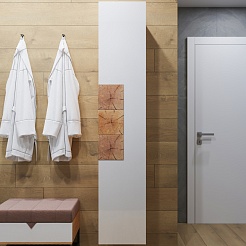 Бриклаер Пенал подвесной Форест 35 R белый/дуб золотой – фотография-1