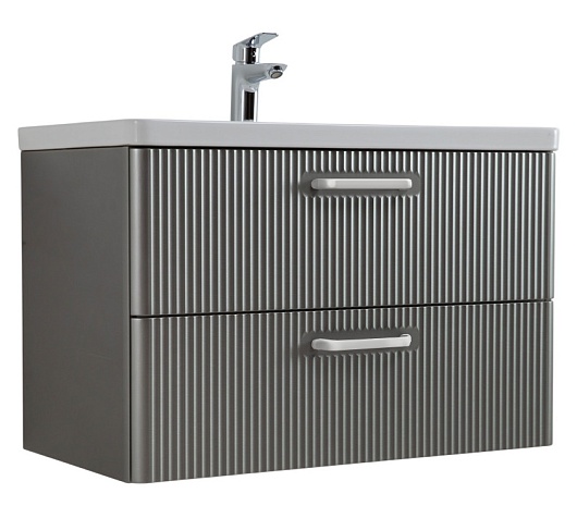 BelBagno Тумба с раковиной Due 80 подвесная Сатин ручки Белые – фото-1