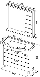 Aquanet Мебель для ванной  "Сити 90" белая  (173432) – фотография-4