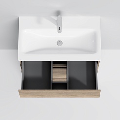 Am.Pm Тумба с раковиной Gem S 75 светлый дуб, напольная, с 3 ящиками – фотография-8