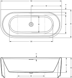 Riho Акриловая ванна DESIRE WALL MOUNTED LED 184x84 – фотография-3