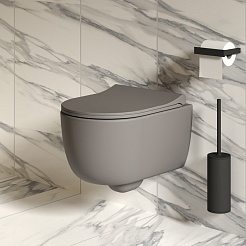 Ambassador Сиденье для унитаза Abner тонкое серое матовое – фотография-6