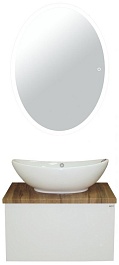 Misty Тумба с раковиной Ива 60 белый/дуб – фотография-11