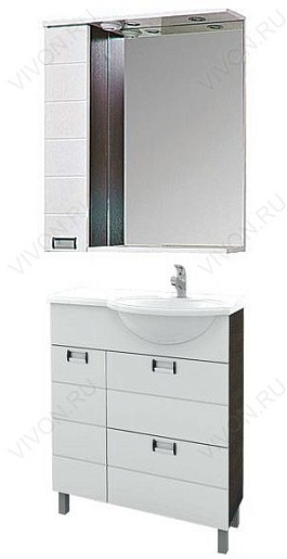 Aquanet Зеркальный шкаф "Сити 85" венге (149014) – фотография-2