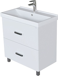 Mixline Мебель для ванной Стив 80 L 2 ящика белая – фотография-4