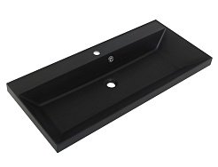 BelBagno Тумба с раковиной Vittoria 100 подвесная Grigio Opaco с раковиной BB1000/450-LV-ART-AST-NERO – фотография-9