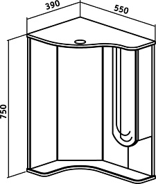 Runo Мебель для ванной Бис R угловая – фотография-7