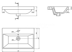 Equil Тумба с раковиной Corner 60 2 ящика подвесная белая – фотография-5