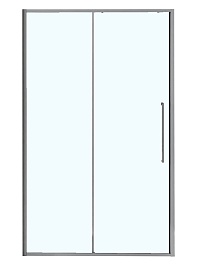 Azario Душевая перегородка Shanghai 110/195 профиль матовый графит стекло прозрачное – фотография-1