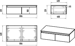 Brevita Консоль Dakota 80 белая/дуб галифакс олово – фотография-8