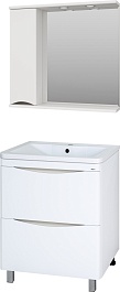 Misty Мебель для ванной Атлантик 80 L 2 ящика белая – фотография-1