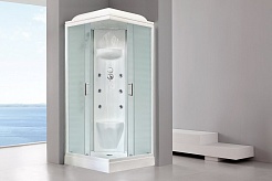 Royal Bath Душевая кабина HP RB 80HP7-WC 80x80 с г/м стекло матовое профиль белый – фотография-2